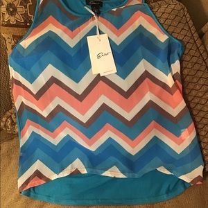 Women’s Exist Tank Top sz large New Ice Blue new w tag retails $40.00 Chevron